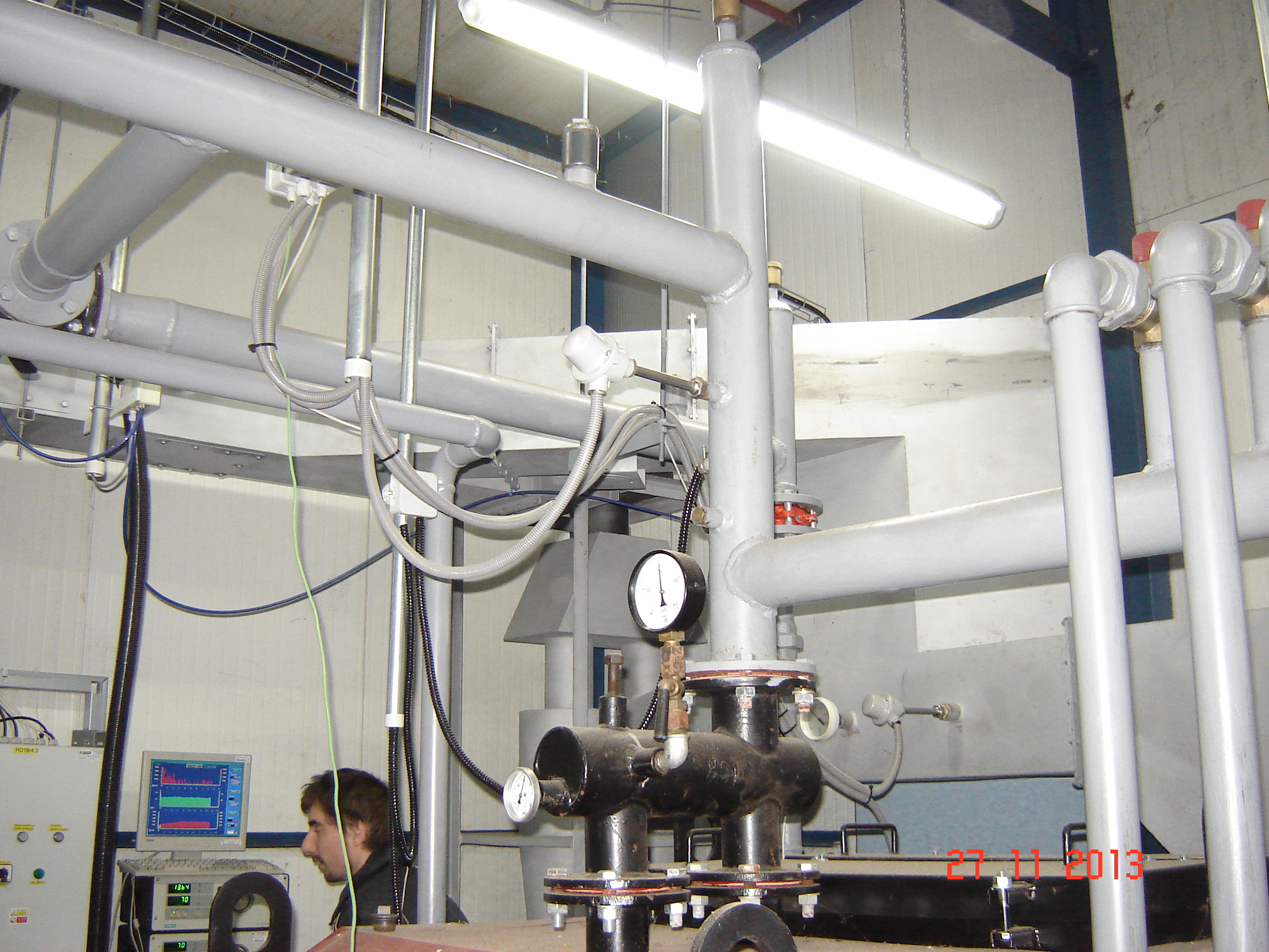 Měřící aparatura aparatura u testovacího systému EKOGEM 180 